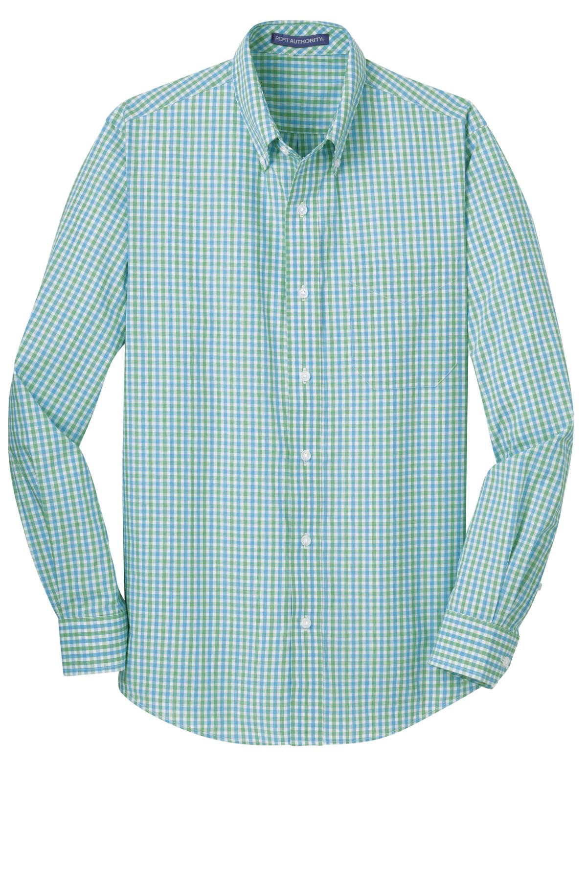 Port Authority Long Sleeve Gingham Easy Care Shirt. S654