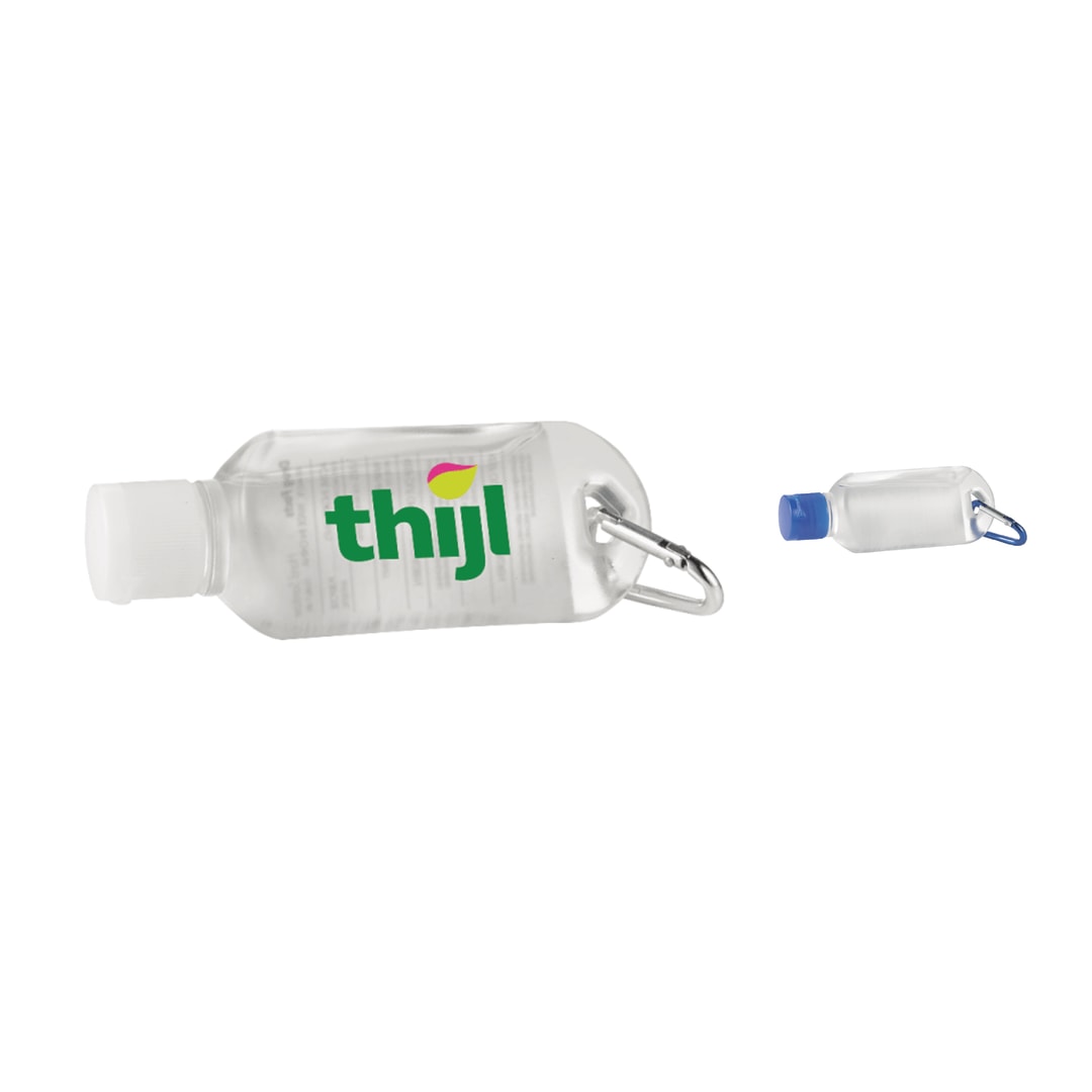 Front View of Clear 1.8oz Clip-N-Go Hand Sanitizer