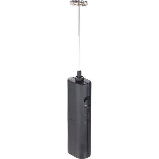 Front View of Black Battery Operated Handheld Milk Frother