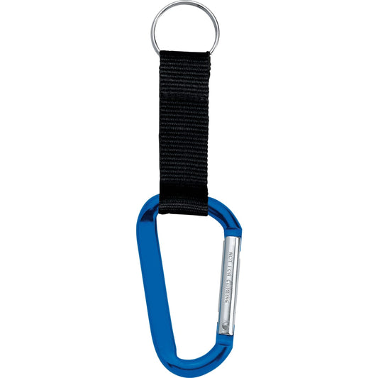 Front View of Blue Large Carabiner Key Ring