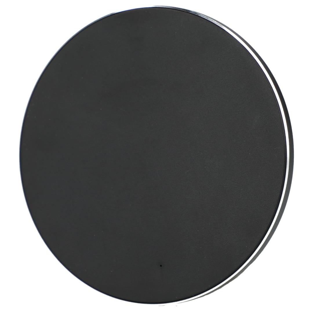 Front View of Black Renew Recycled Aluminum 15W Wireless Charging Pad