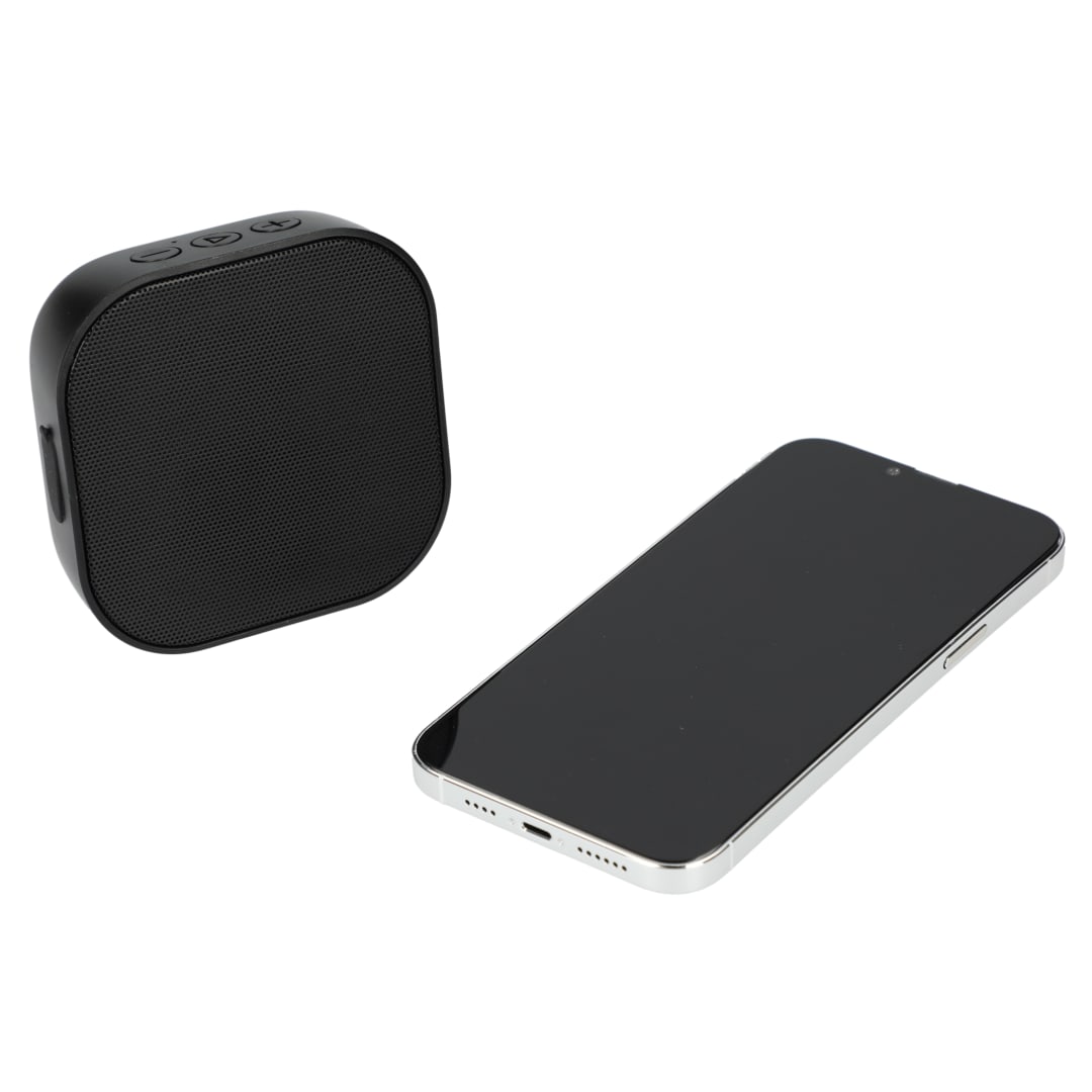 Front View of Black Recycled ABS Whammo 2 Bluetooth Speaker