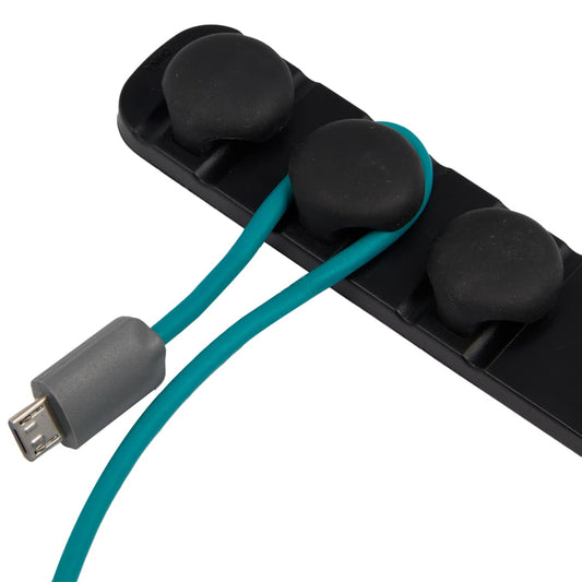 Front View of Black Cable Buddy Desktop Cable Organizer