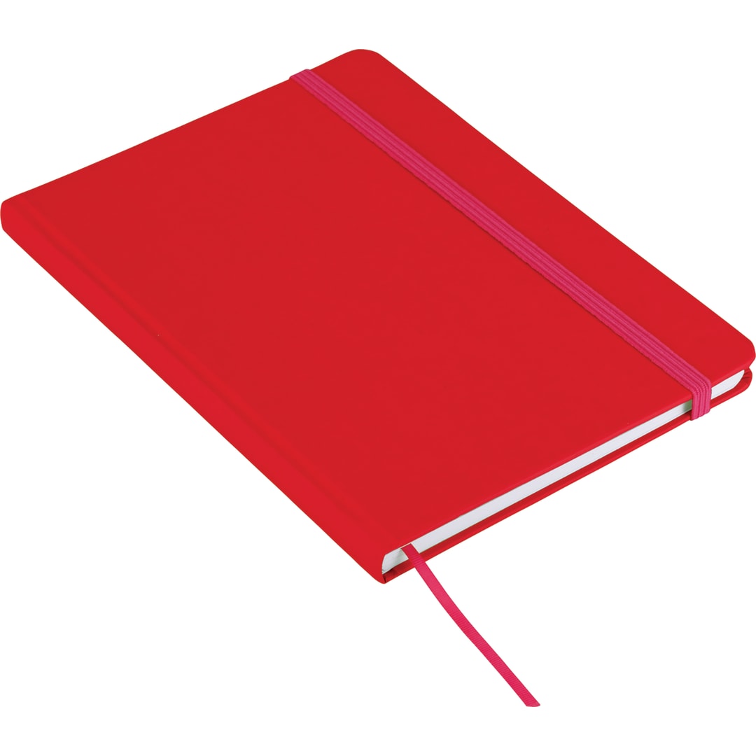 Front View of Black FSC® Mix 5" x 7" Large Rainbow Notebook