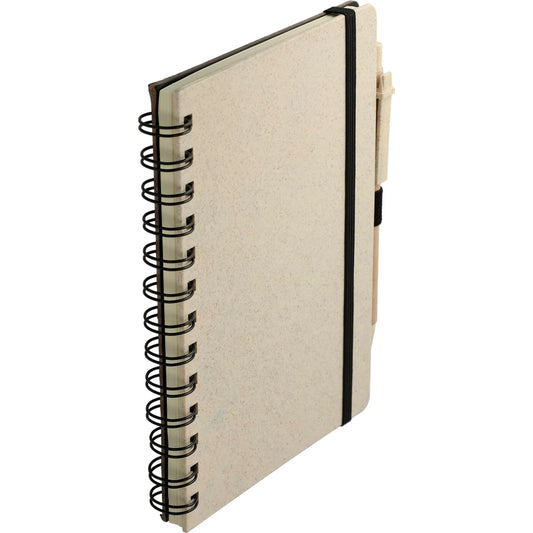 FSC® Mix 5" x 7" Wheat Straw Notebook with Pen