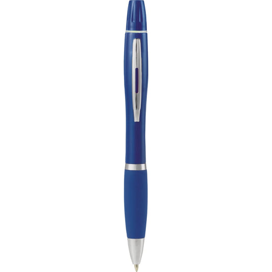 Front View of Blue Nash Ballpoint Pen-Highlighter