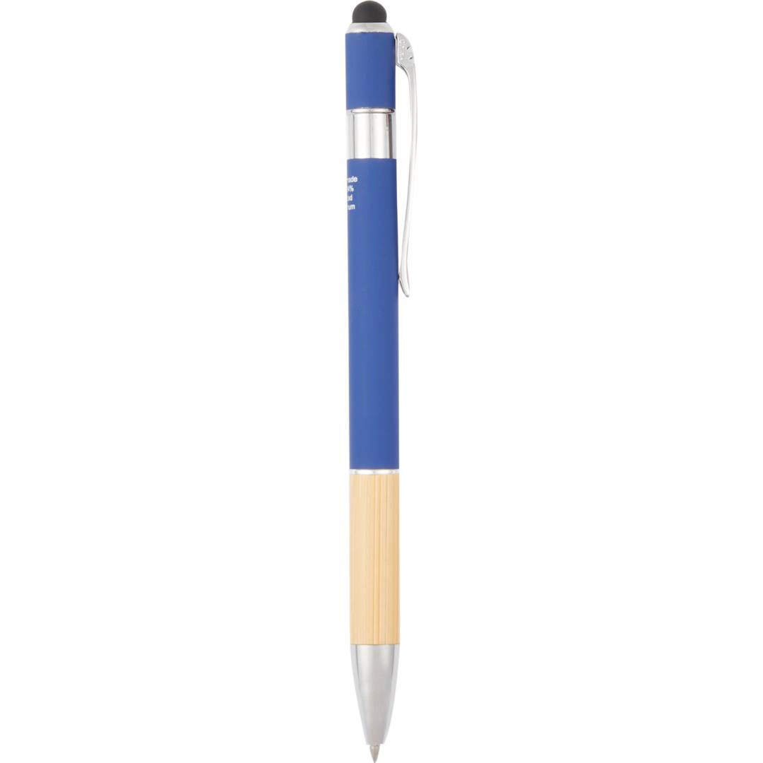 Front View of Black Bamboo rAL Soft Touch Ballpoint Stylus