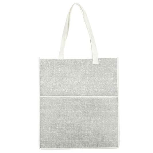 Front View of Black Apollo Recycled Non-Woven Convention Tote