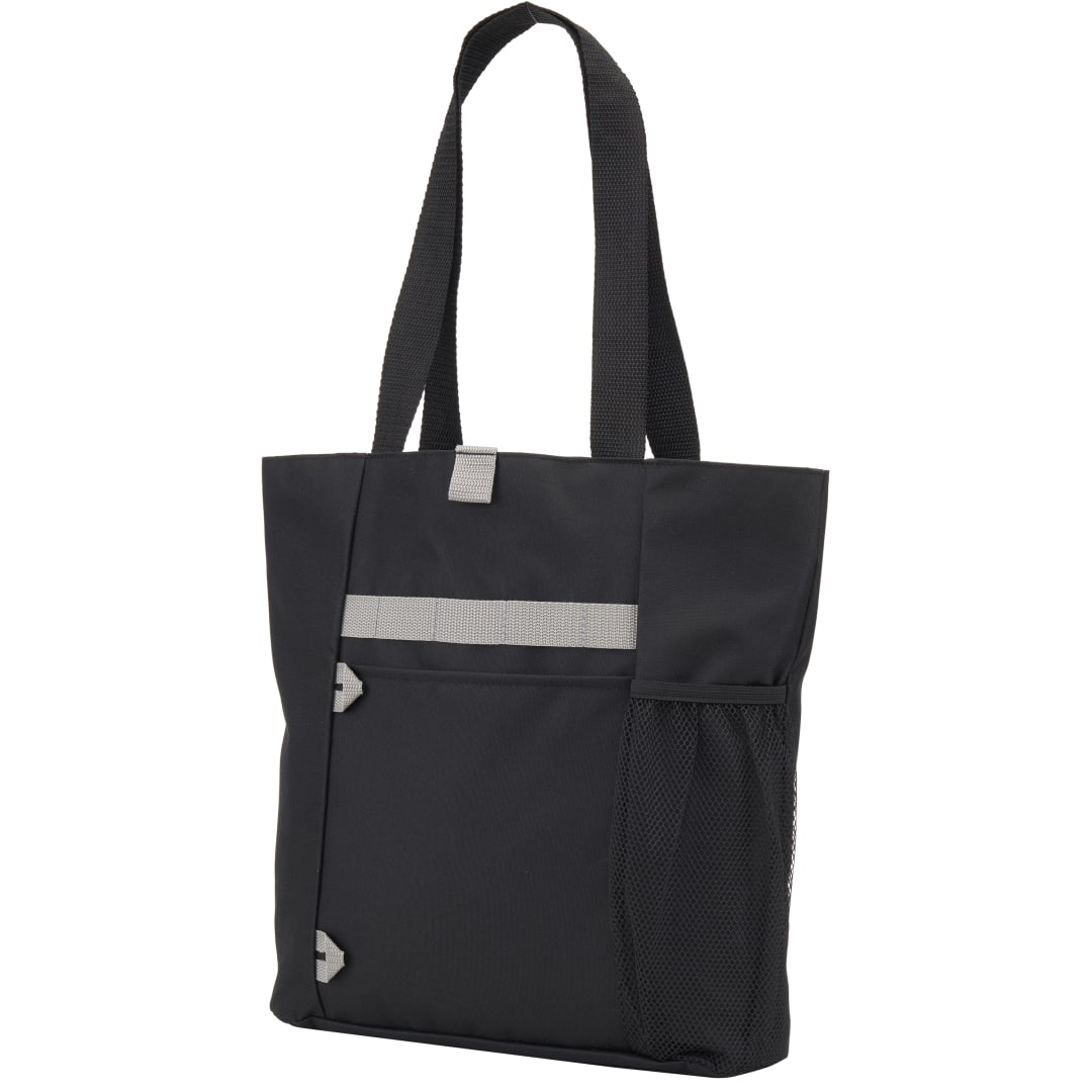 Front View of Black All-Purpose RPET Tote