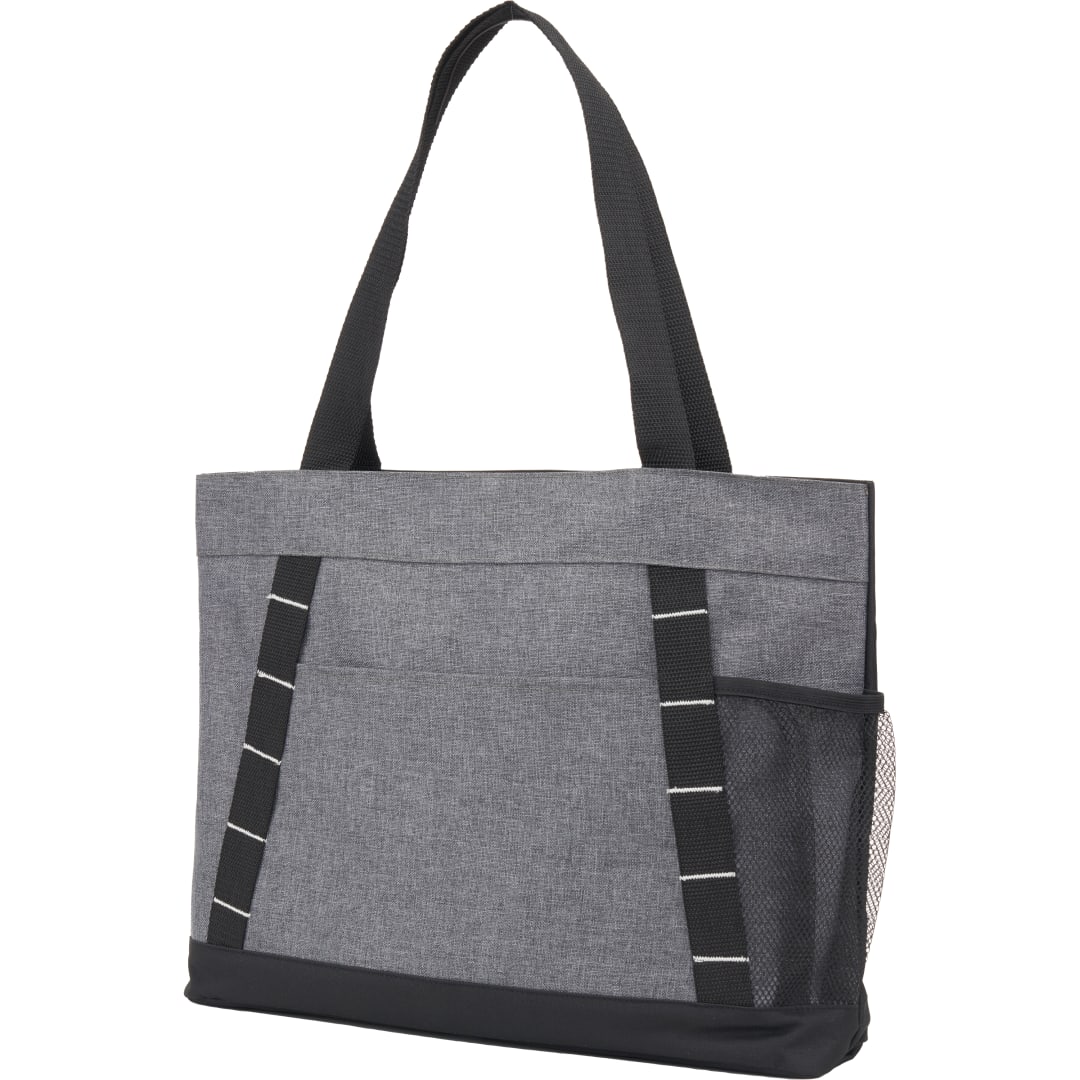 Front View of Gray Snap Meeting RPET Tote