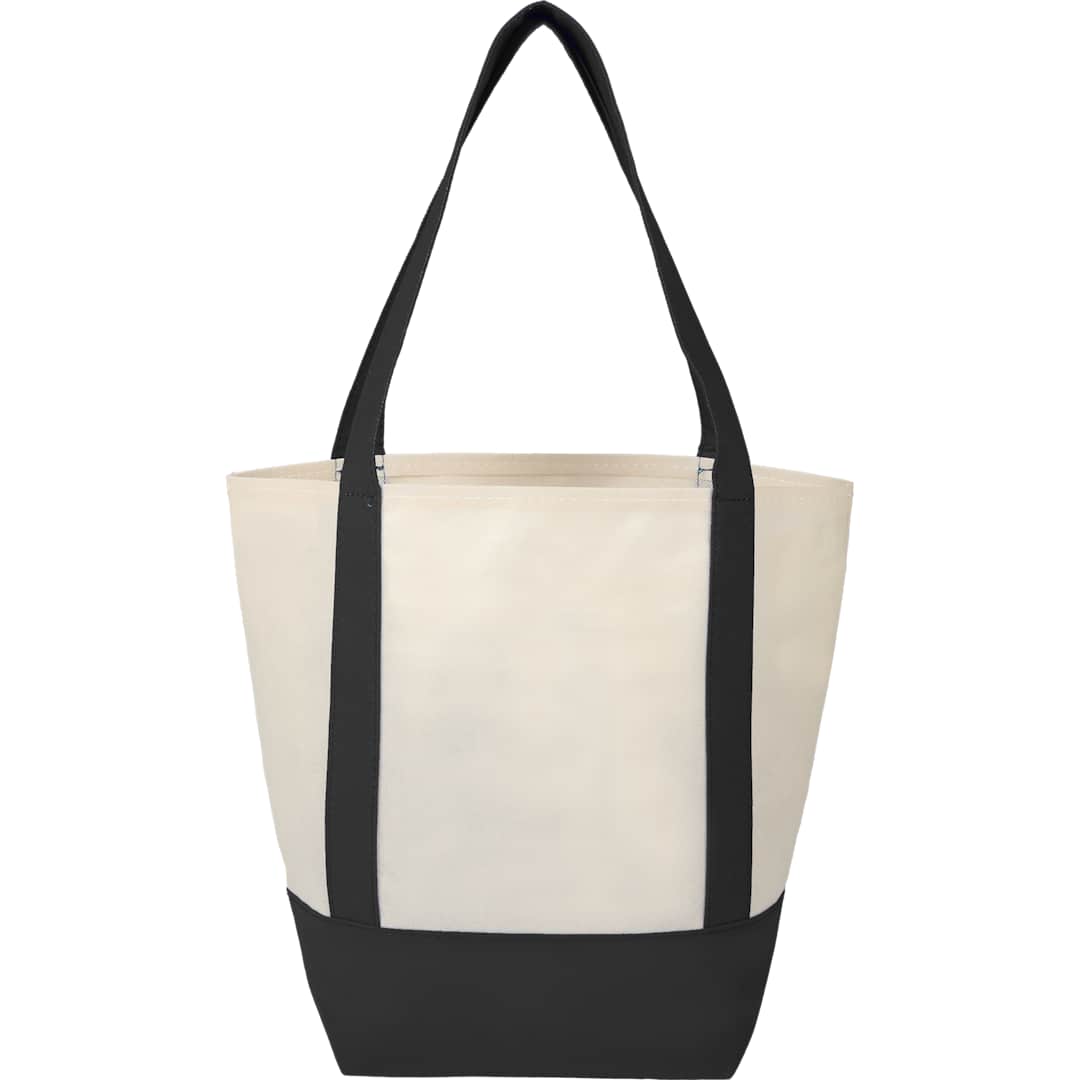 Front View of Black Mini Non Woven LighthouseTote