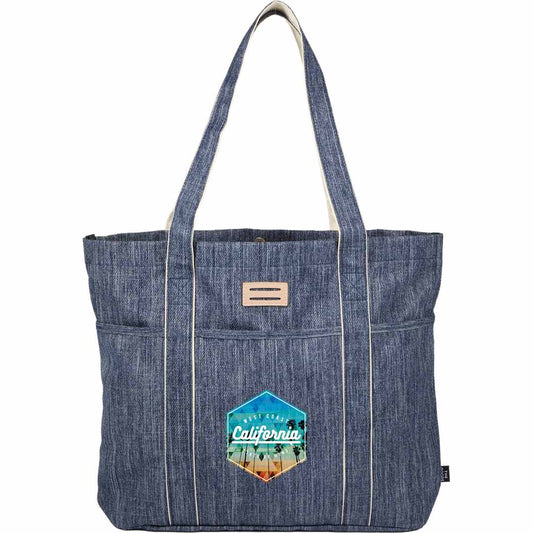 Front View of Blue The Goods Navy Heather Carry All Tote