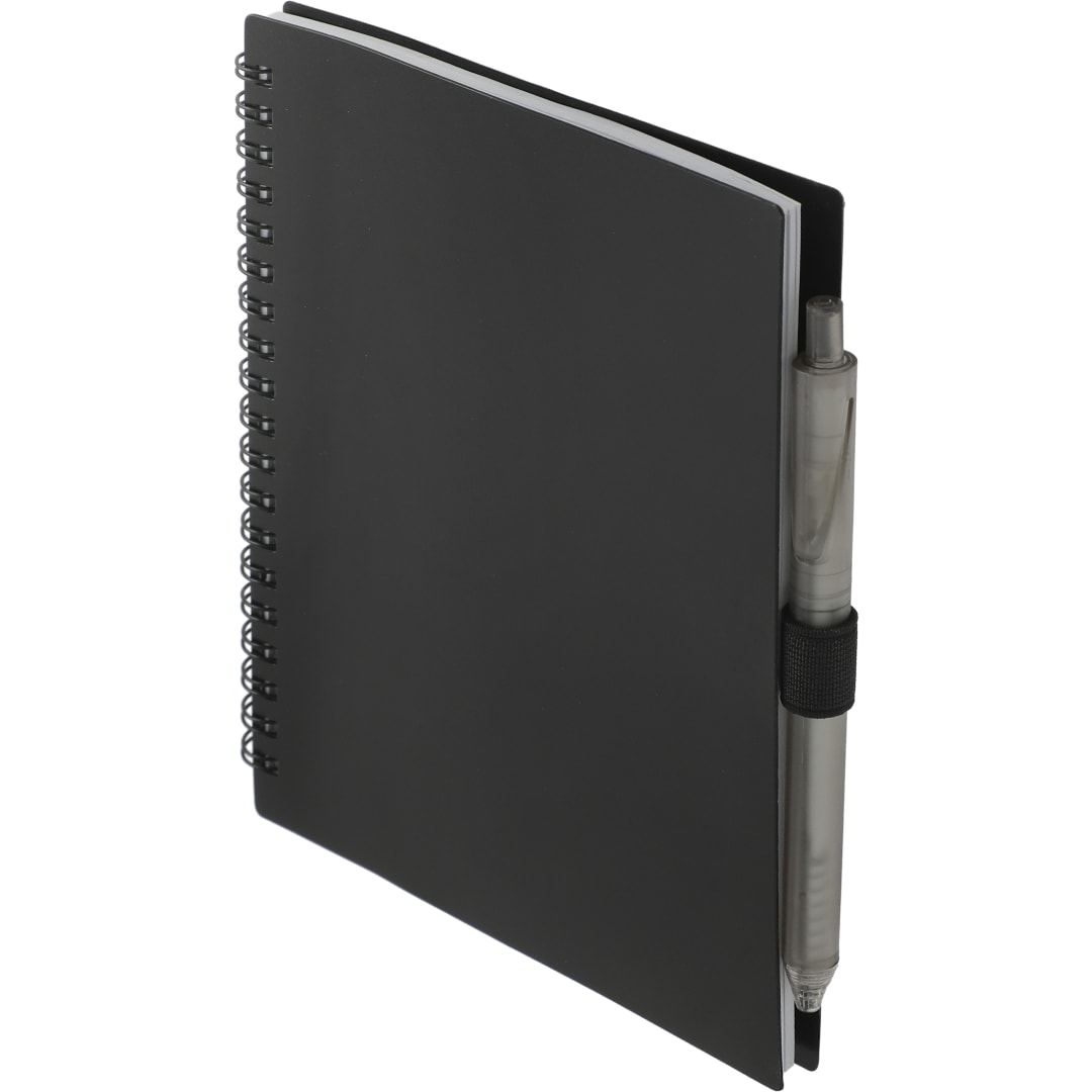 FSC® Recycled 5.5” x 7” Spiral Notebook w/ RPET Pe