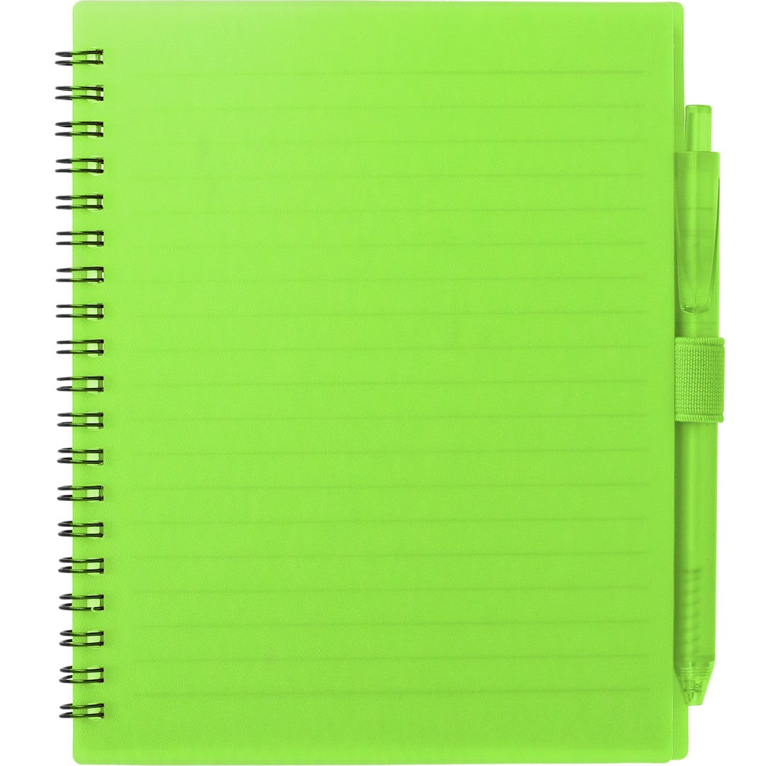 FSC® Recycled 5.5” x 7” Spiral Notebook w/ RPET Pe