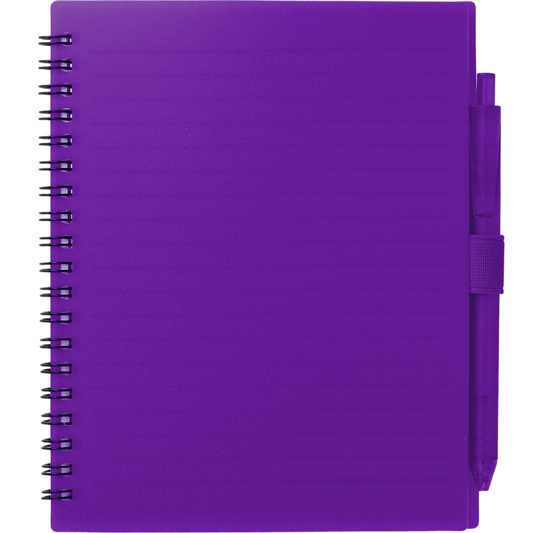 FSC® Recycled 5.5” x 7” Spiral Notebook w/ RPET Pe