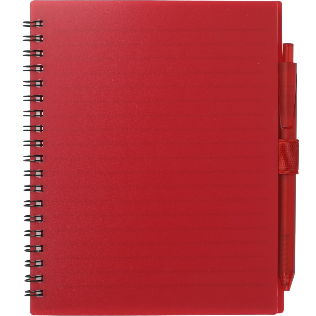 FSC® Recycled 5.5” x 7” Spiral Notebook w/ RPET Pe