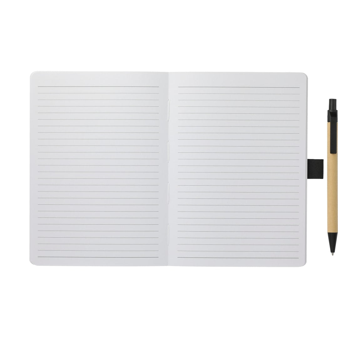 Front View of Natural FSC® Recycled 5" x 7" Notebook and Pen Set