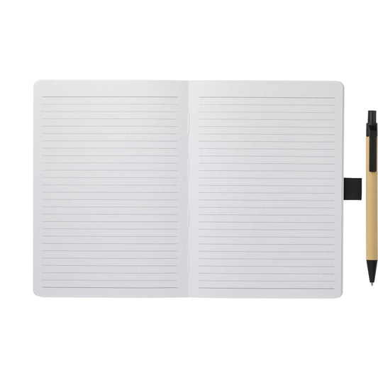 Front View of Natural FSC® Recycled 5" x 7" Notebook and Pen Set