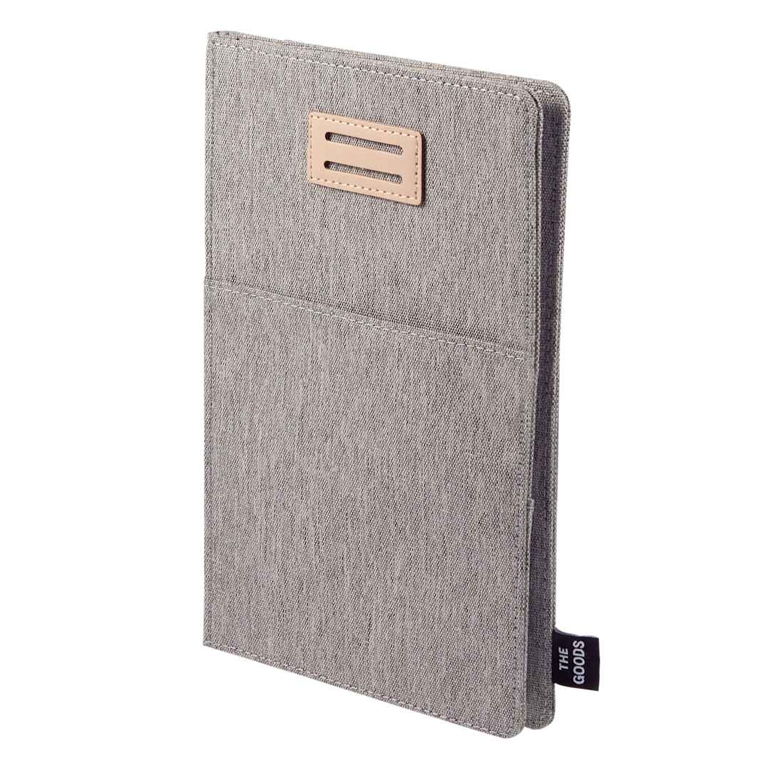 Front View of Gray THE GOODS™ 5.5" x 8.5 Recycled Refillable Journal