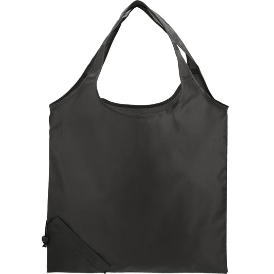 Front View of Black Bungalow RPET Foldable Shopper Tote