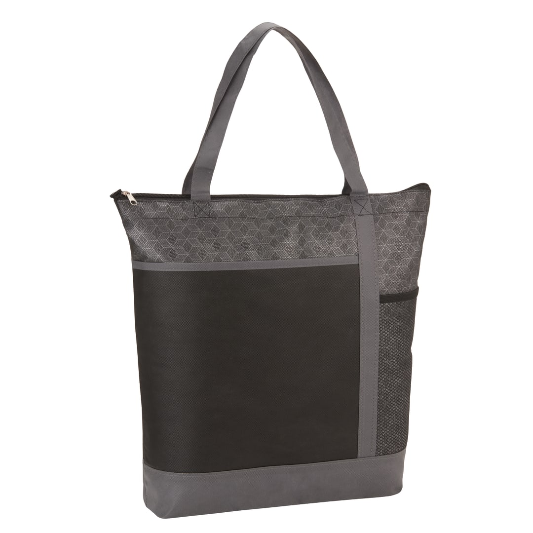 Chrome Non-Woven Zipper Convention Tote