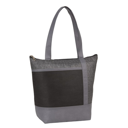 Front View of Black Chrome Non-Woven 9 Can Lunch Cooler