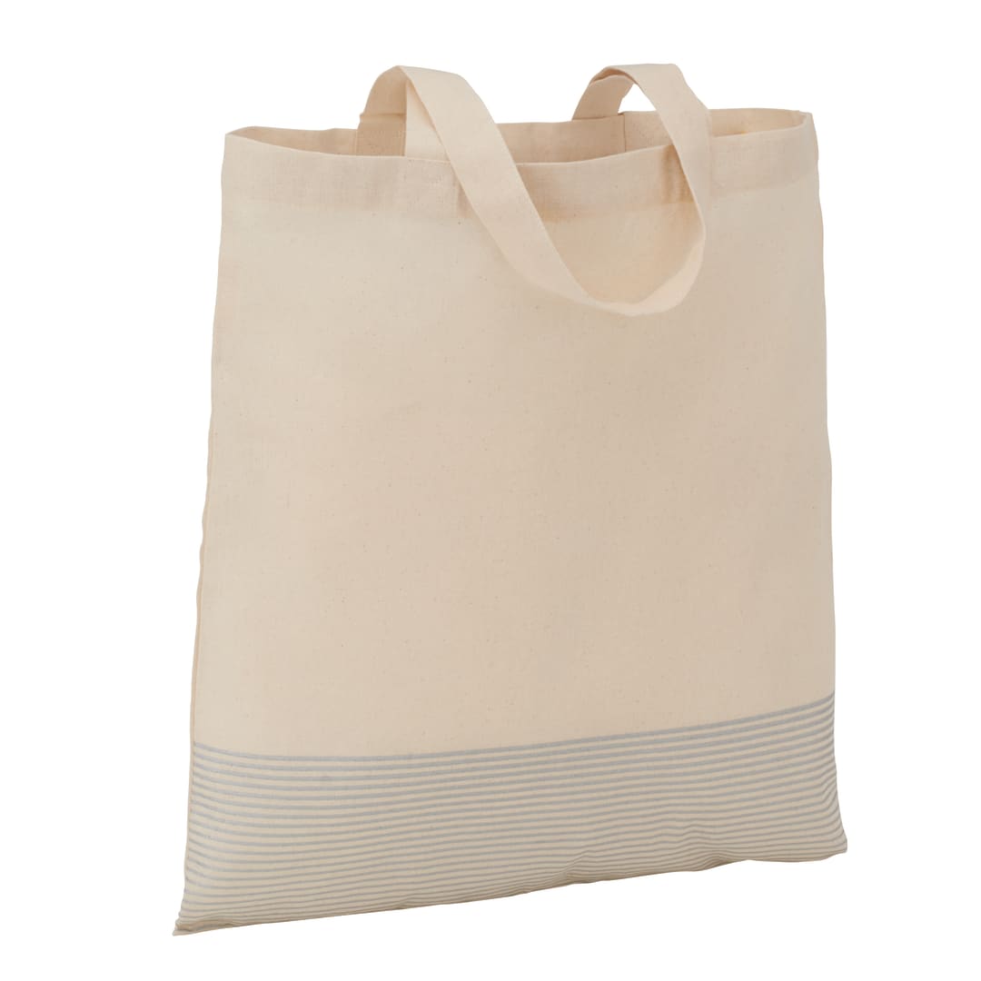 Front View of Natural Silver Line Cotton Convention Tote