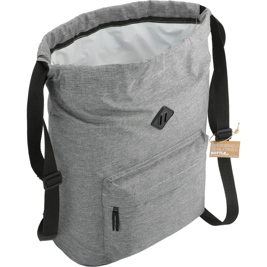 Front View of Gray Essentials Recycled Insulated Drawstring