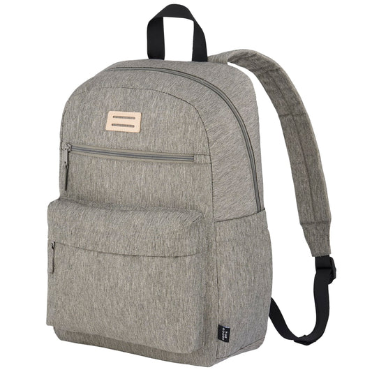 Front View of Gray THE GOODS™ Recycled 15" Laptop Backpack
