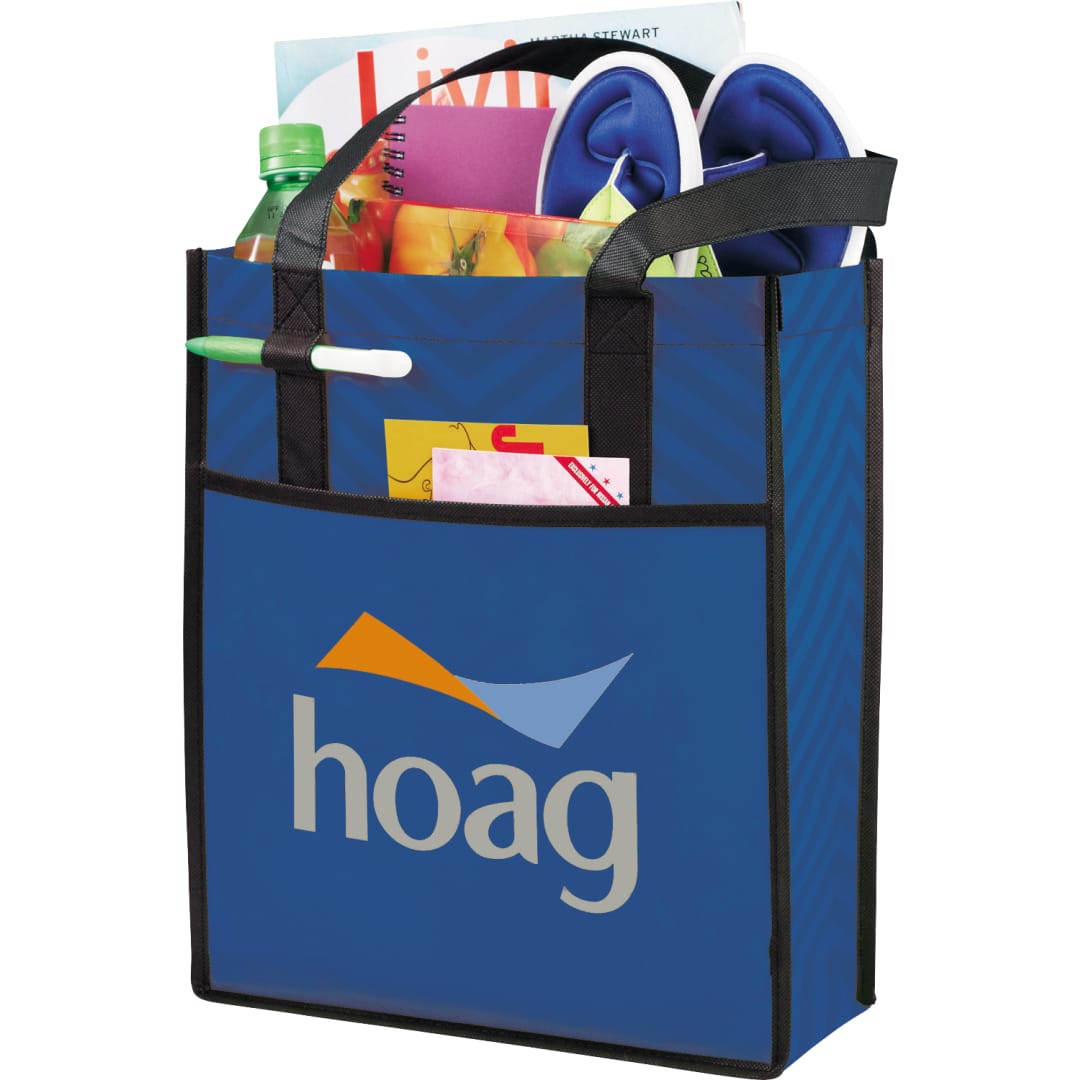 Printed Chevron Non-Woven Shopper Tote