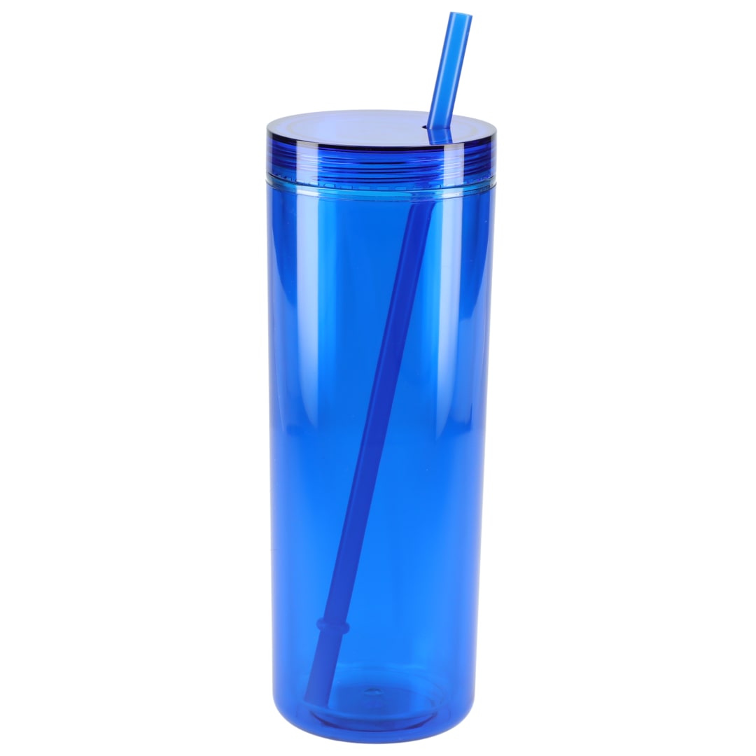 Front View of Black Chroma Recycled Acrylic Straw Tumbler 16oz