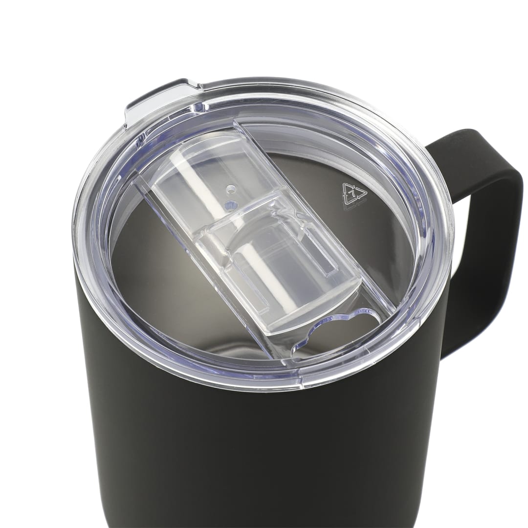 Front View of Black Rover 14oz Vacuum Insulated Camp Mug