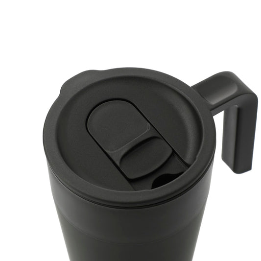 Front View of Black Sigrid 16oz ECO Mug with Recycled Plastic