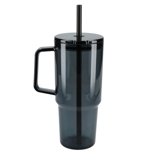 Front View of Black Lucien Recycled Acrylic Travel Mug 40oz