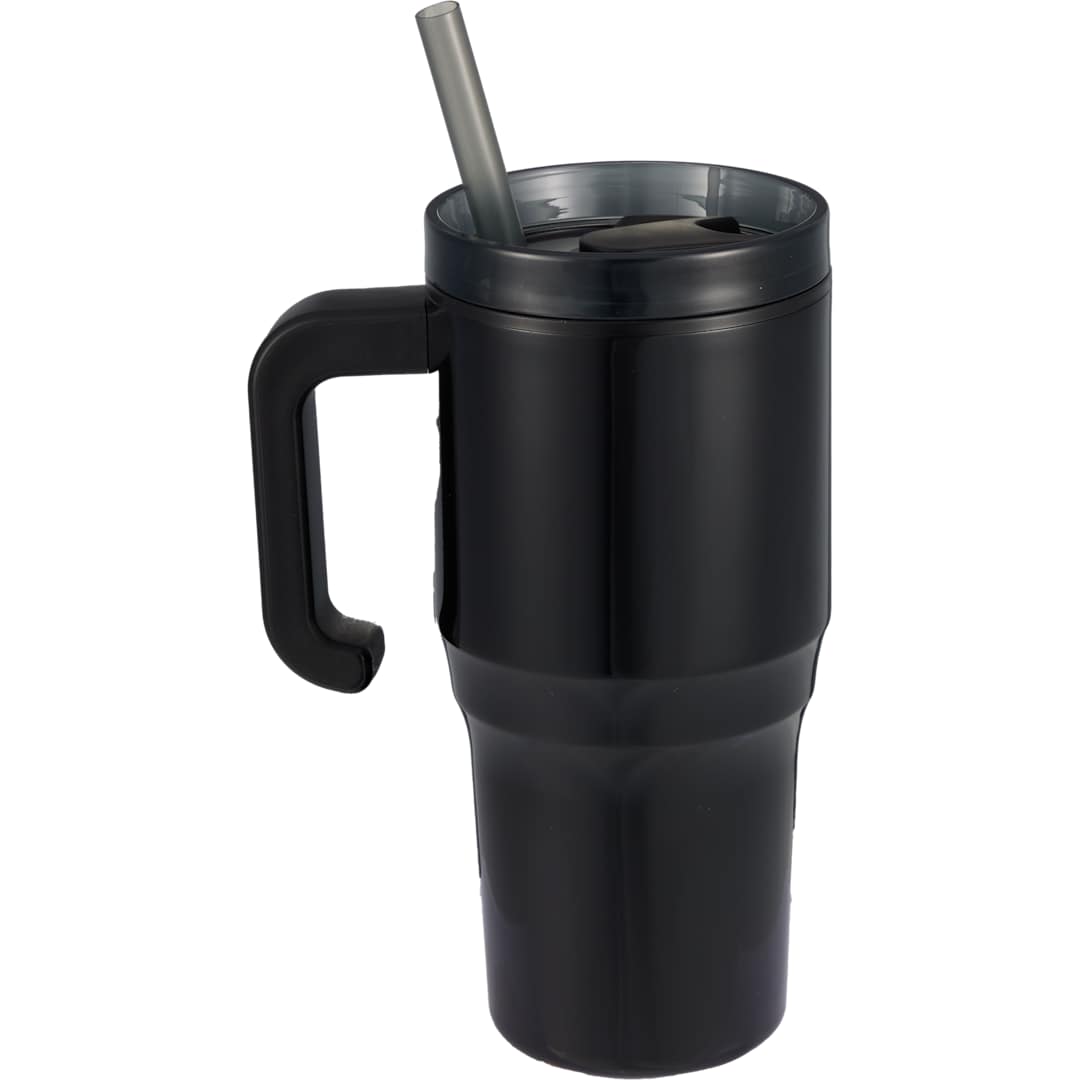 Front View of Black Thor 20 oz Eco-Friendly Straw Mug