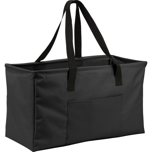Front View of Black Large Utility Tote