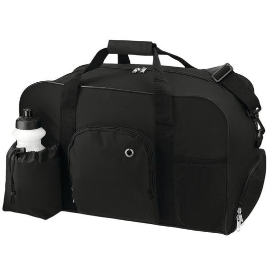 Front View of Black Weekender 18.5" Deluxe Duffel Bag