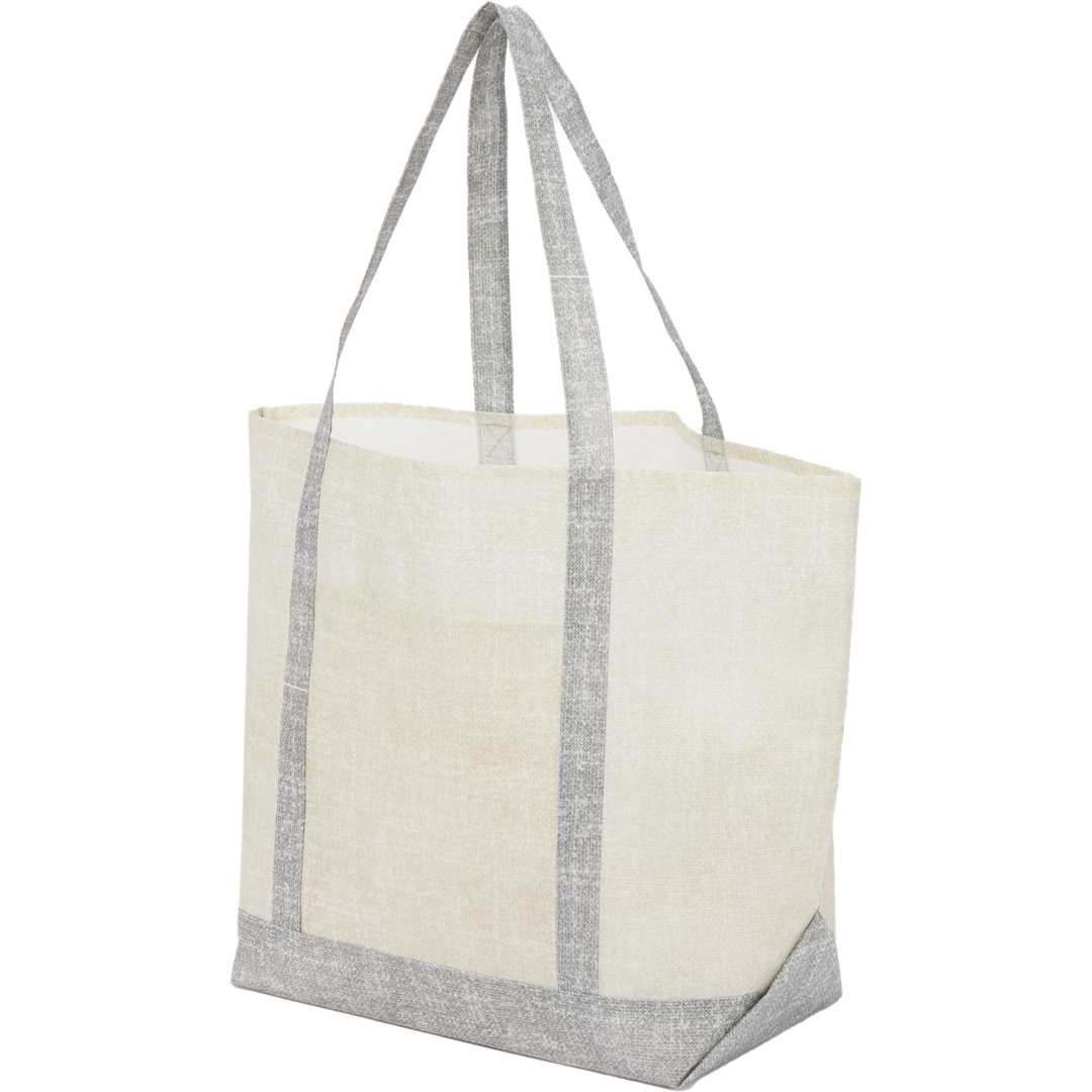 Front View of Gray Recycled Beacon Non-Woven All Purpose Tote