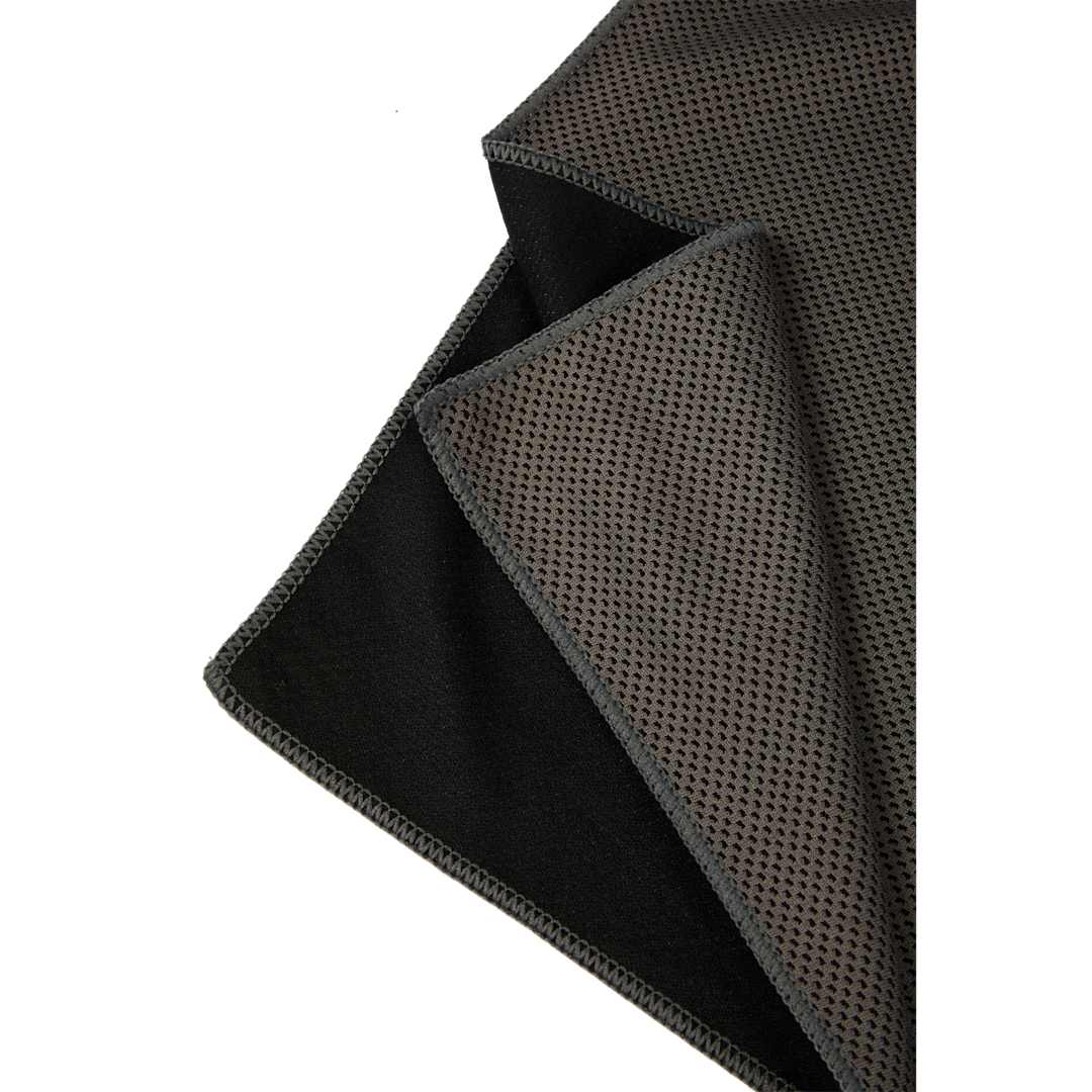 Front View of Blue Cooling Towel with Travel Pouch