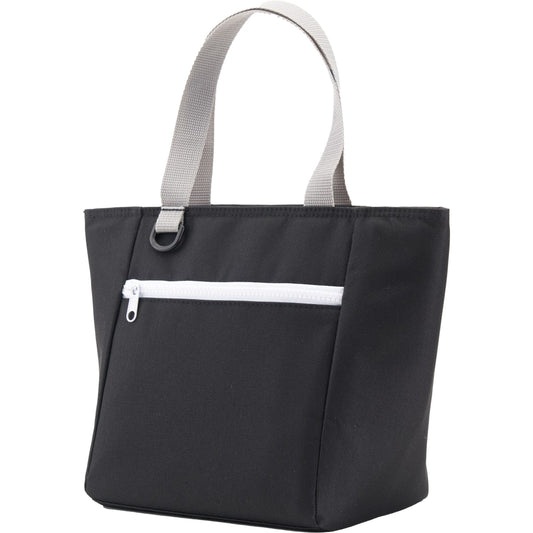 Front View of Black Focus RPET 6 Can Lunch Cooler