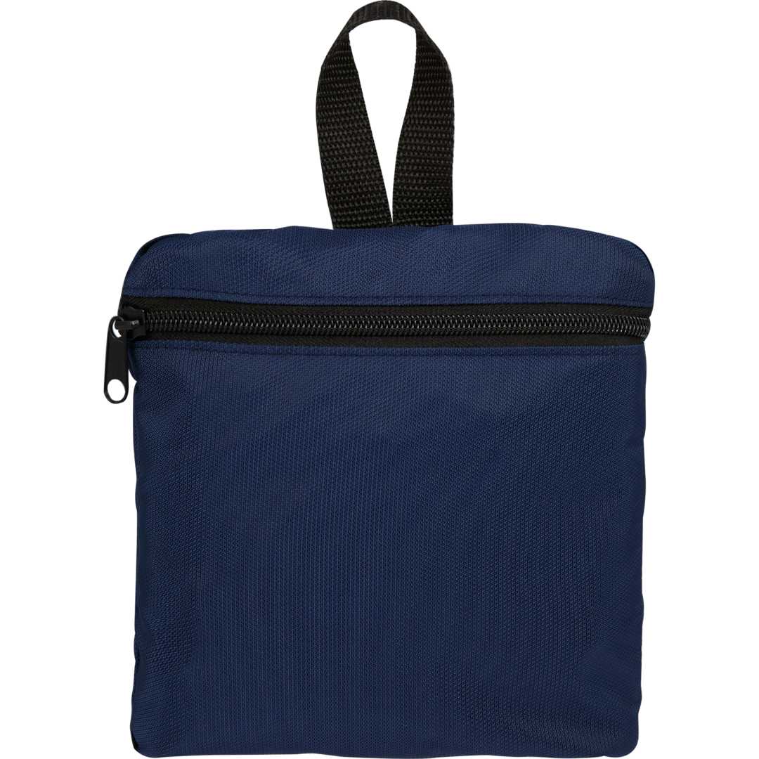 Front View of Black Packable Recycled Backpack