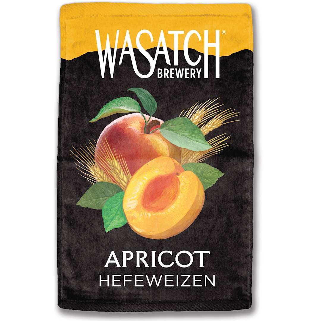 Front View of White Colorfusion Golf Towel