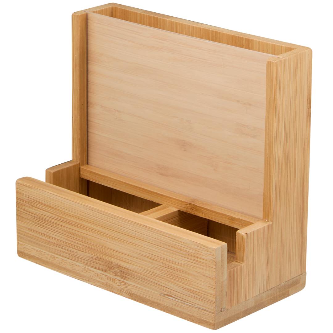 Front View of Natural FSC® 100% Bamboo Photo Frame Desktop Organizer