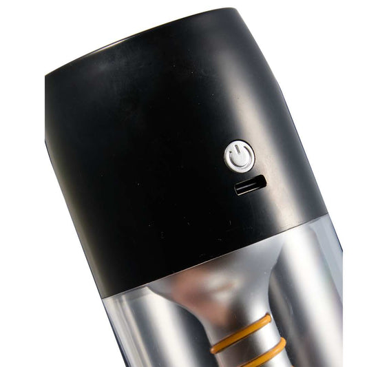 Front View of Black Recycled Spiral Filament 80 Lumens Lantern