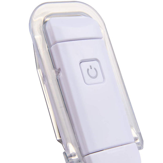 Front View of White Recycled Rechargeable Book Light
