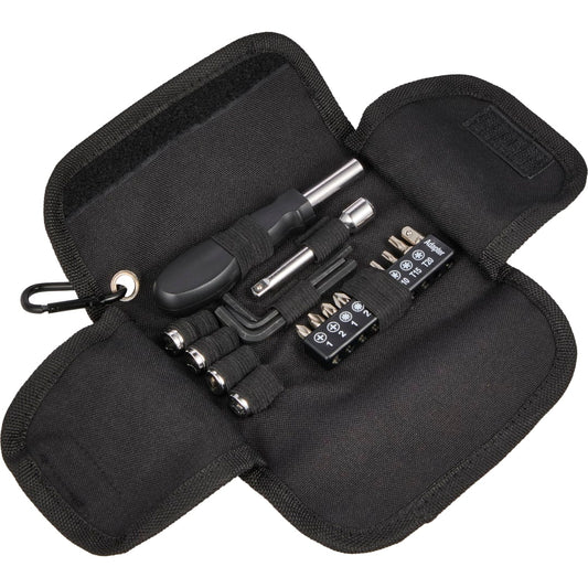 Front View of Black 19-Piece Tool Set with rPET Case