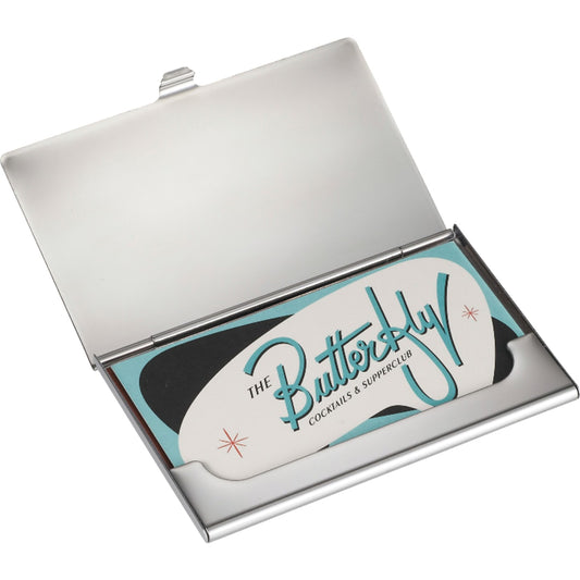 Silver Traverse Business Card Holder