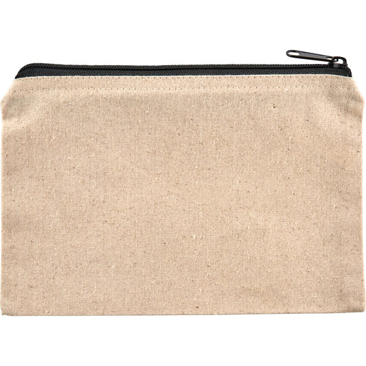 Front View of Black 8oz. Cotton Travel Pouch