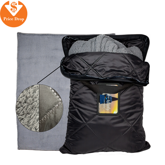 Charcoal Black Grey Snugbug 2-in-1 Pillow Blanket
