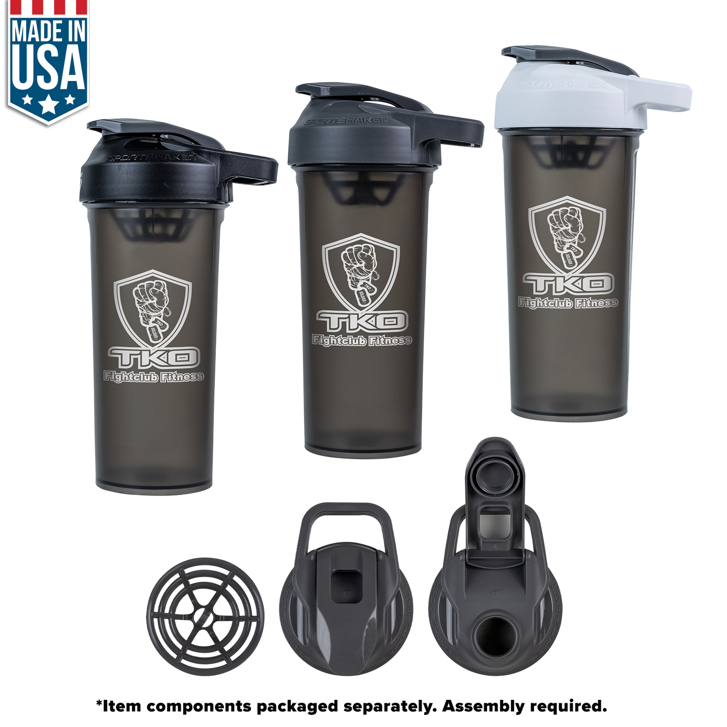 Black 27 Oz U.s.a. Made Protein Sport Shaker Bottle
